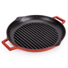 Round Shape Enamel Cast Iron Griddle Plate/fry pan